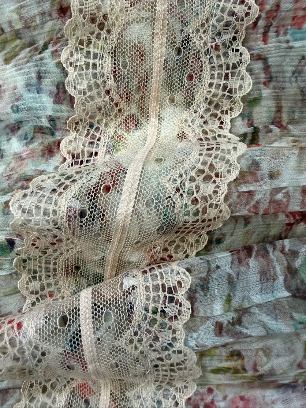 Floral Tiered Lace Maxi Dress Flowy Fairy Boho Wedding Guest Soft Surroundings - Picture 5 of 16